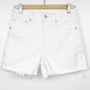 Madewell High-Rise Denim Cut-Off Shorts inTile White 25